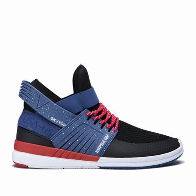 Supra SKYTOP V - Miesten Matalavartiset Tennarit - Mustat/Sininen